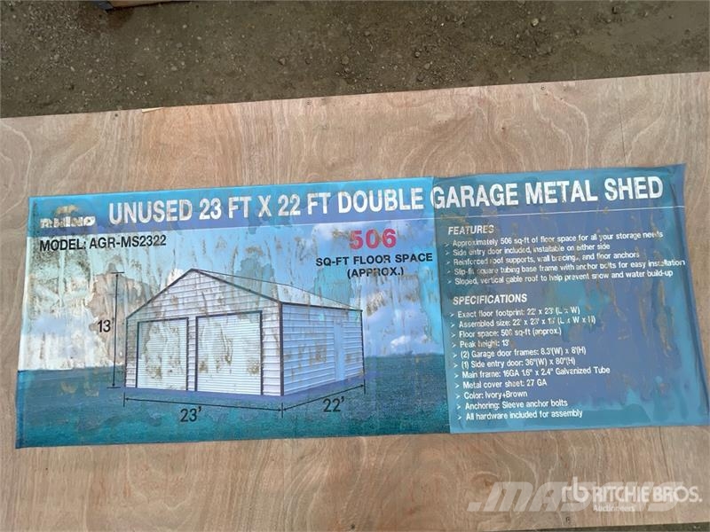  AGR-MS2322 23 ft x 22 ft x 13 ft Double Garage Met Čelični okviri za građevine