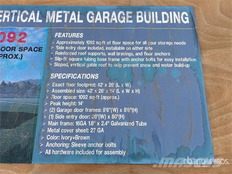 AGR-MS2642 26 ft x 42 ft x 14 ft Metal Garage Stor Čelični okviri za građevine