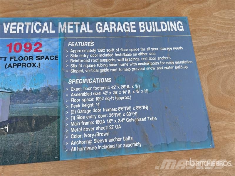  AGR-MS2642 26 ft x 42 ft x 14 ft Metal Garage Stor Čelični okviri za građevine