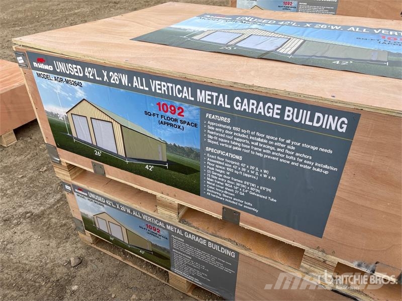  AGR-MS2642 26 ft x 42 ft Metal Garage Storage Buil Stahlrahmenaufbauten