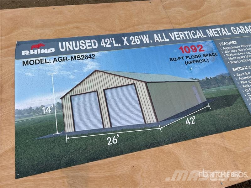 AGR-MS2642 26 ft x 42 ft x 14 ft Metal Garage Stor Stålrammmer