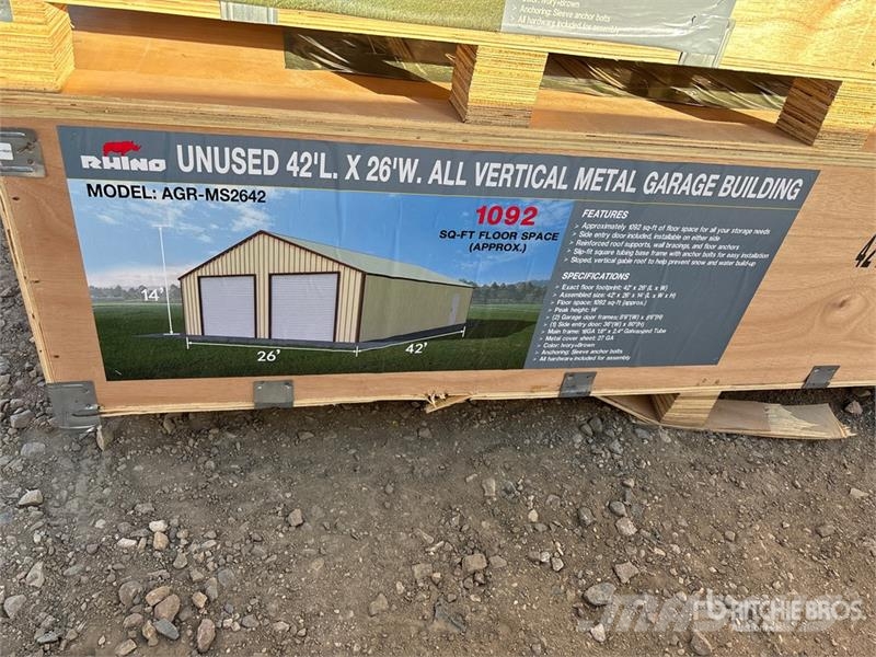  AGR-MS2642 26 ft x 42 ft Metal Garage Storage Buil Steel frame buildings