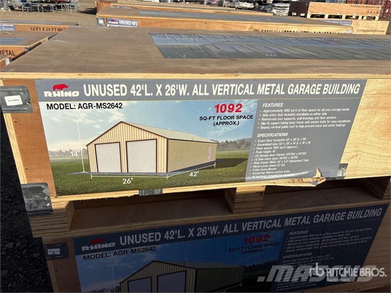  AGR-MS2642 26 ft x 42 ft Metal Garage Storage Buil Steel frame buildings