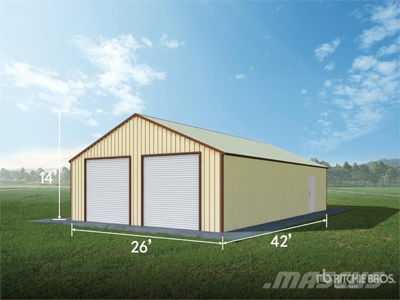Weltweite Auktionen gebrauchter AGR-MS2642 26 ft x 42 ft Metal Garage ...