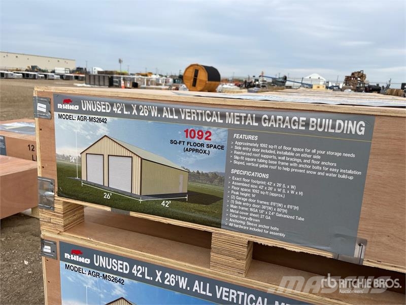 AGR-MS2642 26 ft x 42 ft Metal Garage Storage Buil Steel frame buildings
