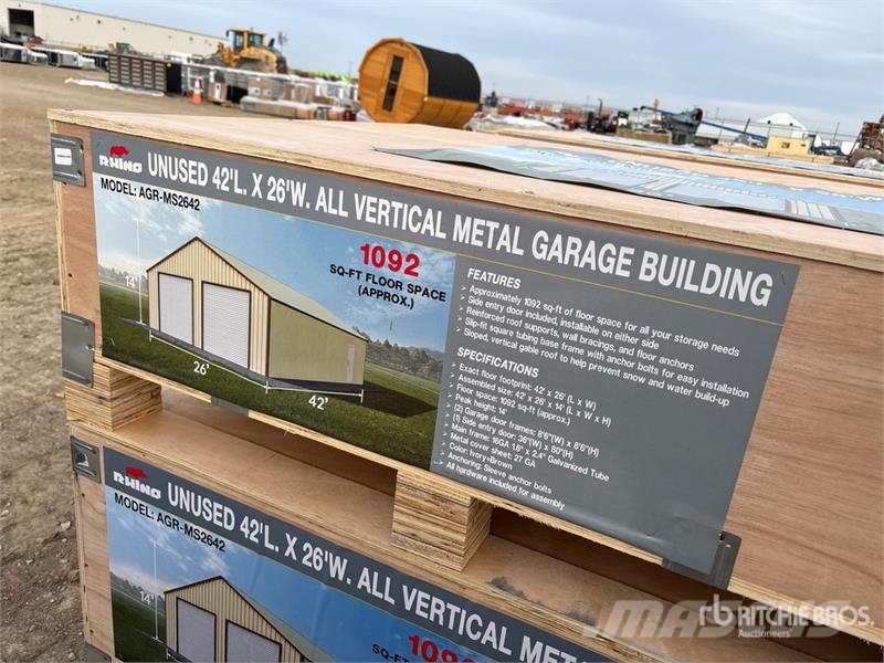 AGR-MS2642 26 ft x 42 ft Metal Garage Storage Buil Steel frame buildings