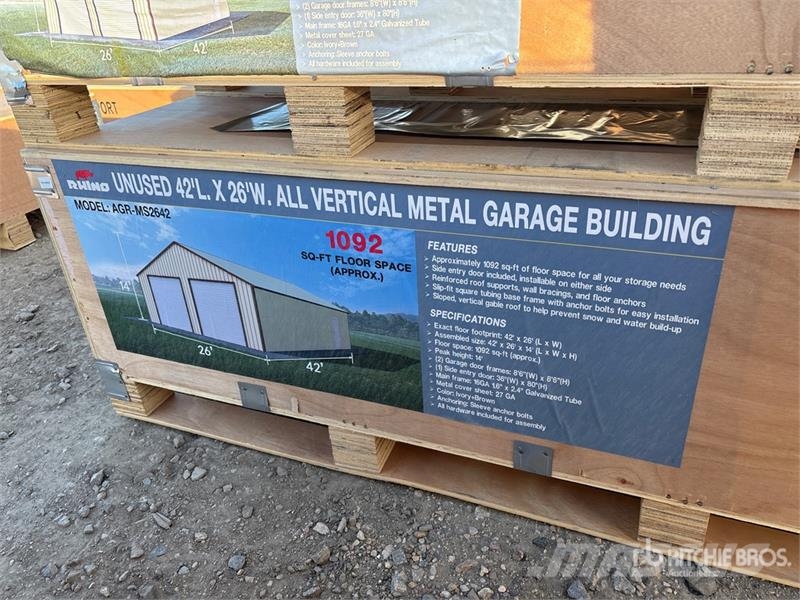 AGR-MS2642 26 ft x 42 ft Metal Garage Storage Buil Steel frame buildings