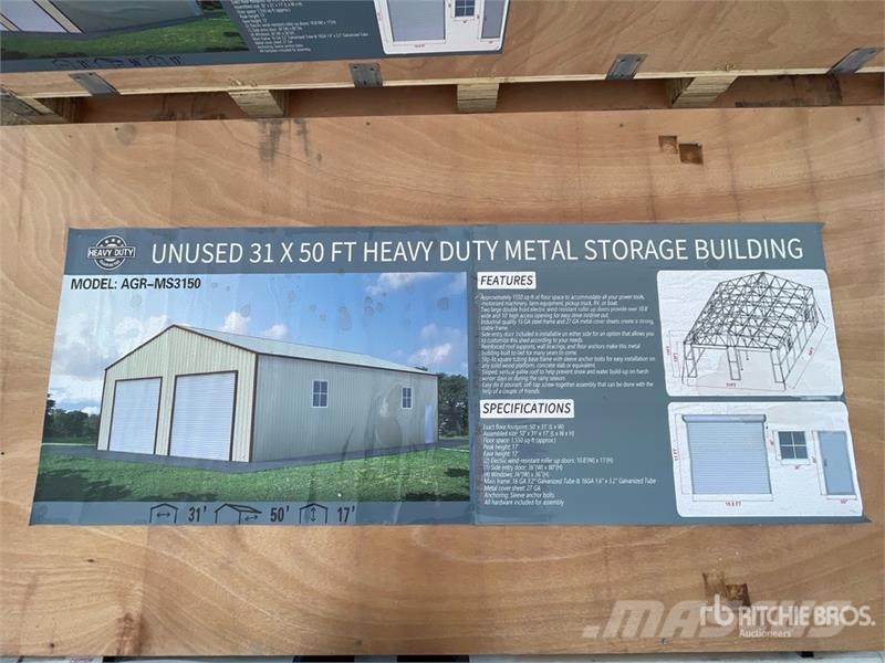  AGR-MS3150 31 ft x 50 ft x 17 ft Metal Storage Bui Stålrammmer