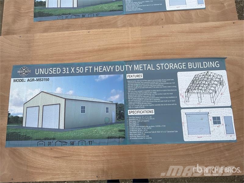  AGR-MS3150 31 ft x 50 ft 17 ft x Metal Storage Bui Stahlrahmenaufbauten