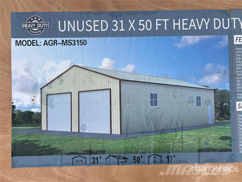 AGR-MS3150 31 ft x 50 ft x 17 ft Metal Storage Bui Čelični okviri za građevine