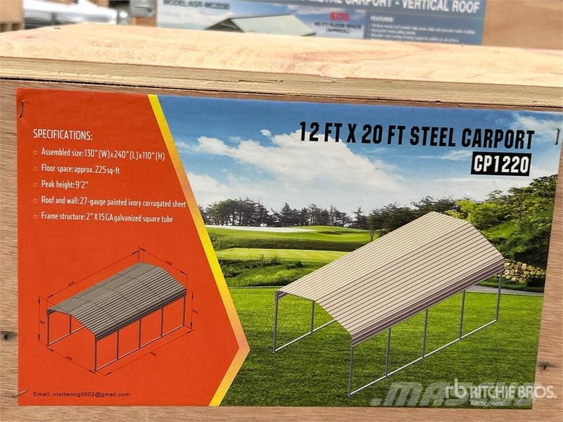  Agriquip CP1220 12 ft x 20 ft x 9 ft Carport (Unus Čelični okviri za građevine