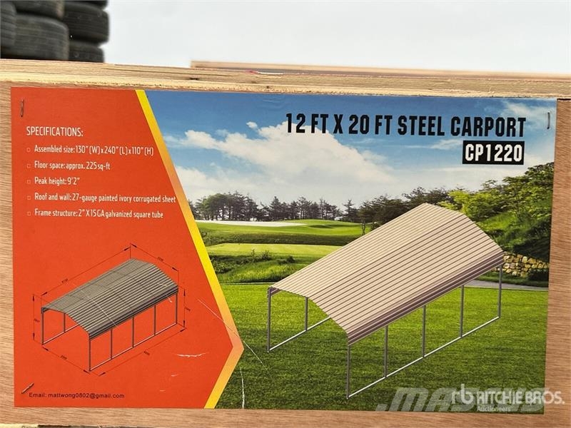  Agriquip CP1220 12 ft x 20 ft x 9 ft Carport (Unus Stahlrahmenaufbauten