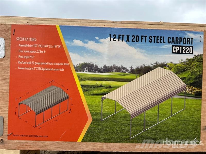 Agriquip CP1220 12 ft x 20 ft x 9 ft Carport (Unus Čelični okviri za građevine