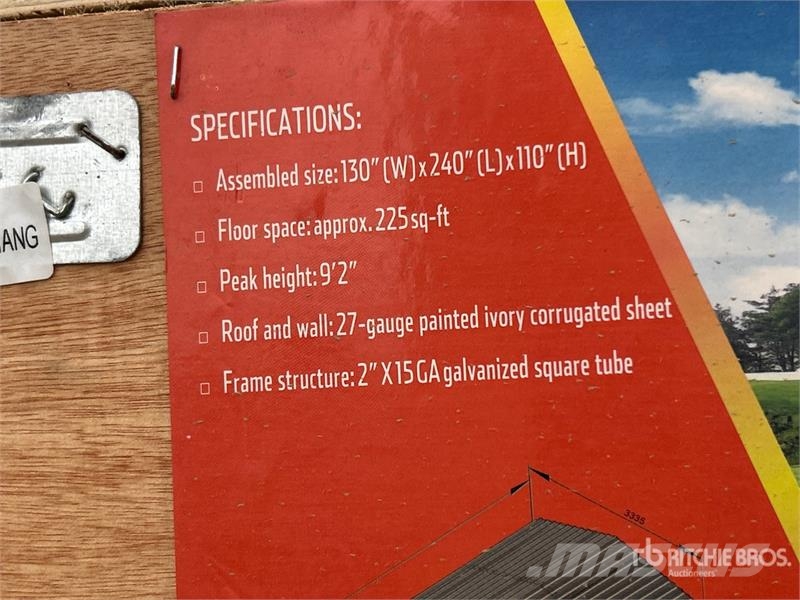  Agriquip CP1220 12 ft x 20 ft x 9 ft Carport (Unus Stålrammmer
