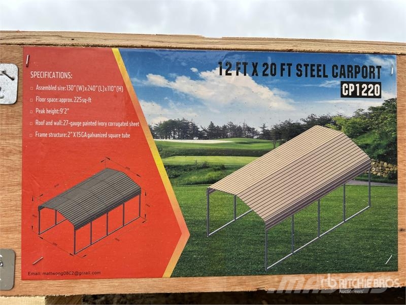  Agriquip CP1220 12 ft x 20 ft x 9 ft Carport (Unus Stålrammmer