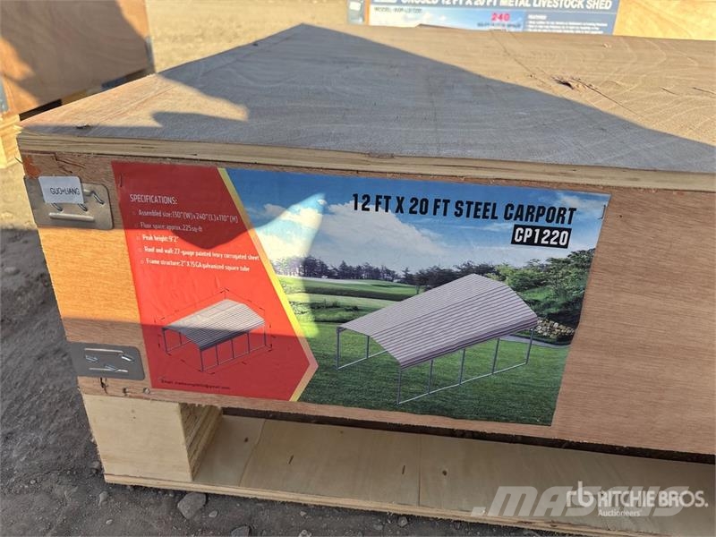 Agriquip CP1220 12 ft x 20 ft Carport (Unused) Steel frame buildings