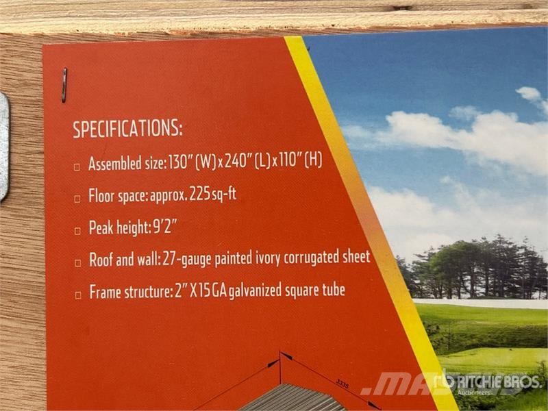  Agriquip CP1220 12 ft x 20 ft x 9 ft Carport (Unus Stahlrahmenaufbauten