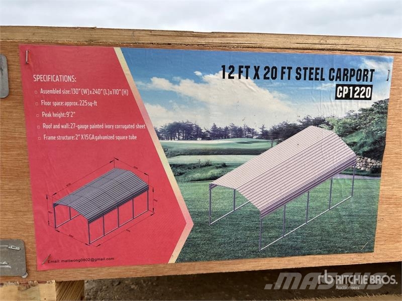 Agriquip CP1220 12 ft x 20 ft x 9 ft Carport (Unus Čelični okviri za građevine