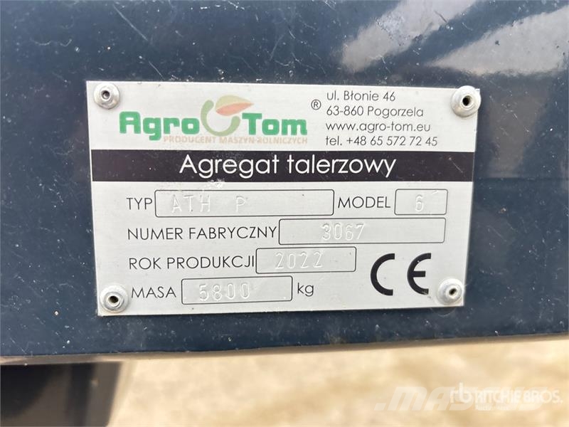 Agro Tom 6 20 ft High-Speed Disc Kiekkomultaimet ja lautasäkeet