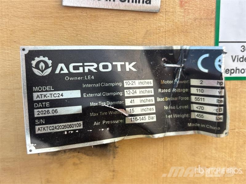 AGT ATK-TC24 Tire Changer (Unused) Otros