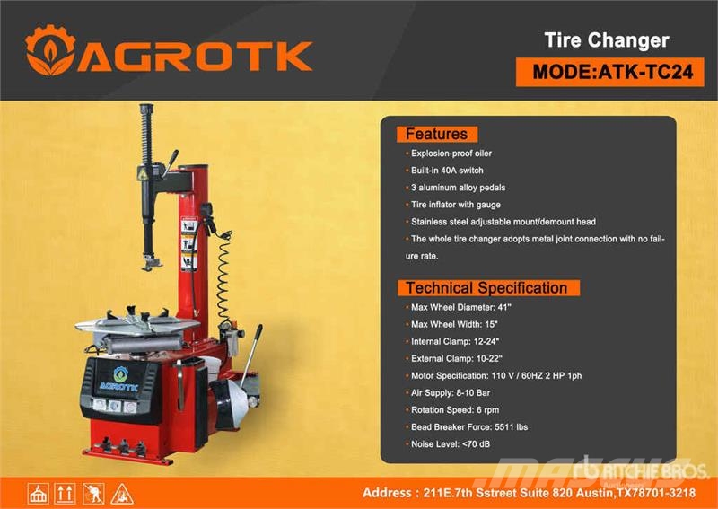 AGT ATK-TC24 Tire Changer (Unused) Construção - Outros

