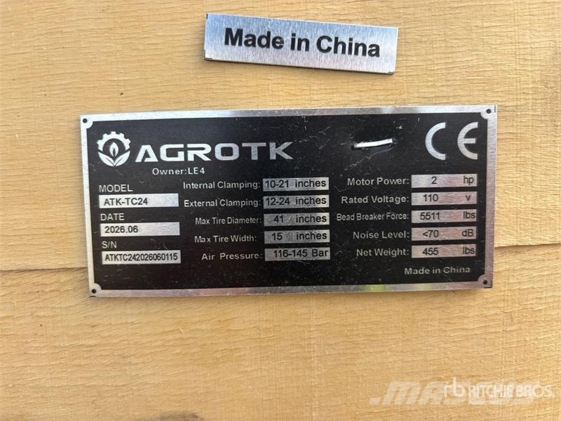 AGT ATK-TC24 Tire Changer (Unused) Otros