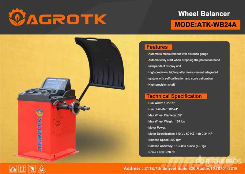 AGT ATK-WB24A Wheel Balancer (Unused) Otros componentes
