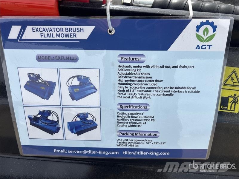 AGT EXFLM115 45 in Excavator Flail Mower (Unused) Maaiers