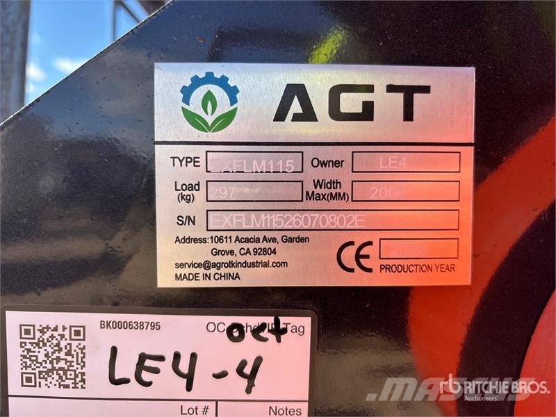 AGT EXFLM115 45 in Excavator Flail Mower (Unused) Otros componentes