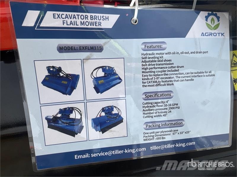 AGT EXFLM115 45 in Excavator Flail Mower (Unused) Maaiers