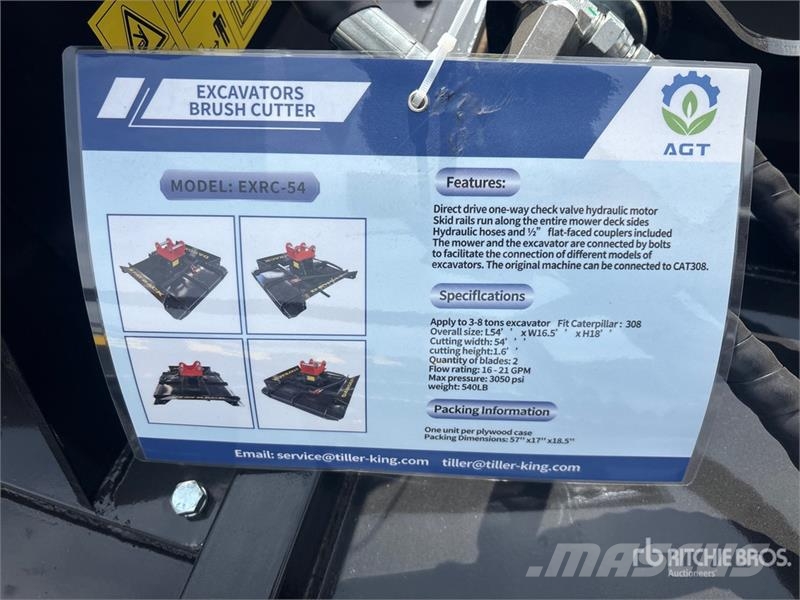 AGT EXRC54 54 in Excavator Brush Cutter - Fits Cat 308 Overige componenten