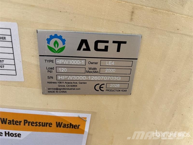 AGT HPW3000-1 Pressure Washer (Unused) Lavadoras de baja presión