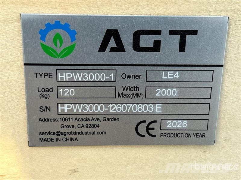 AGT HPW3000-1 Pressure Washer (Unused) Lavadoras de baja presión
