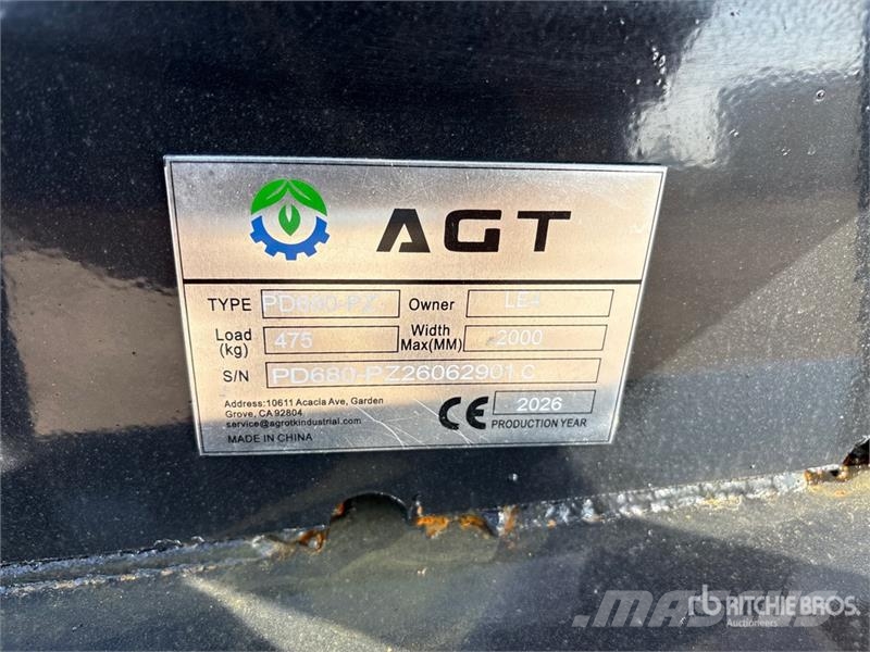 AGT PD680-PZ 48 in Skid Steer Post Driver (Unused) Fencing equipment