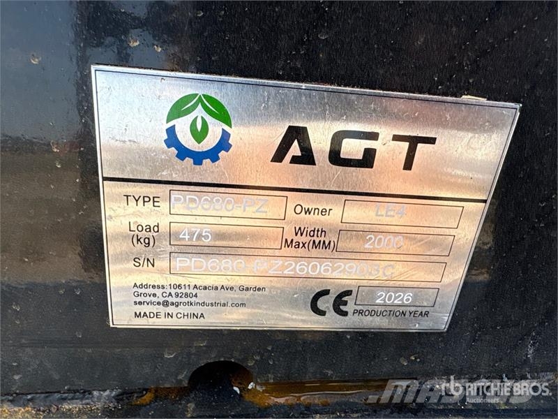 AGT PD680-PZ 48 in Skid Steer Post Driver (Unused) Fencing equipment