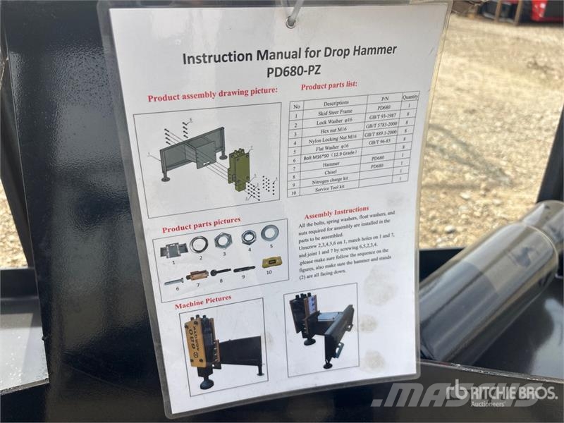 AGT PD680-PZ Skid Steer Post Driver (Unused) Zäune und Zubehör