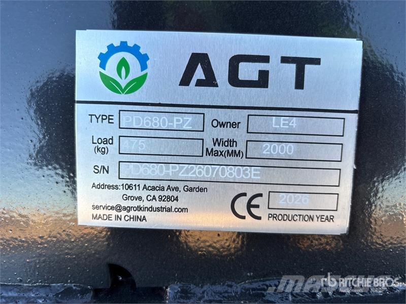 AGT PD680-PZ Skid Steer Post Driver (Unused) 울타리(펜싱) 장비