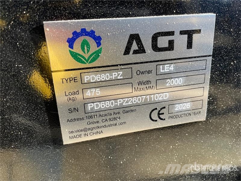 AGT PD680-PZ Skid Steer Post Driver (Unused) Fencing equipment