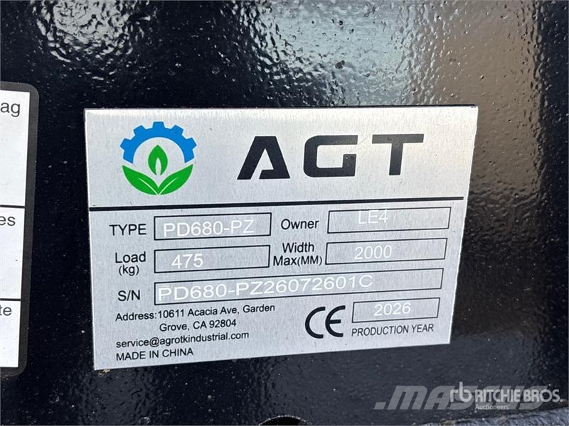 AGT PD680-PZ Skid Steer Post Driver (Unused) Fencing equipment