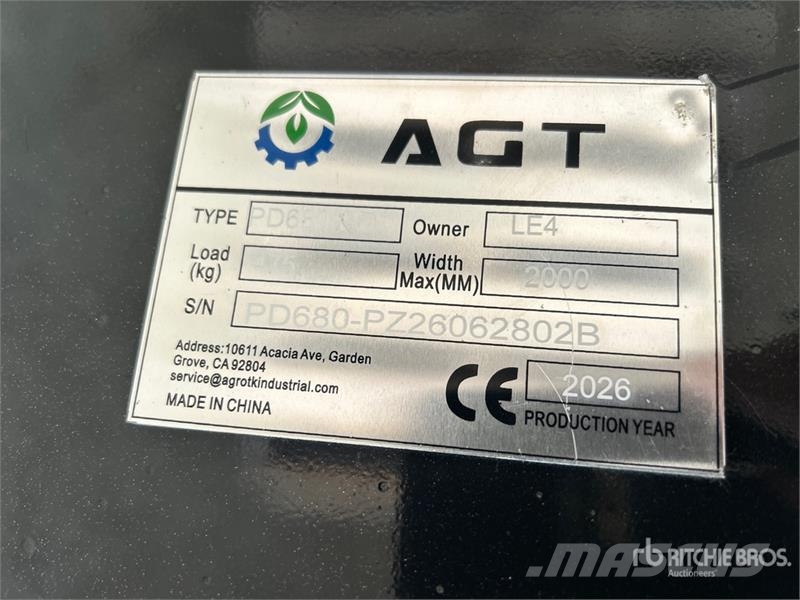 AGT PD680-PZ Skid Steer Post Driver (Unused) Fencing equipment