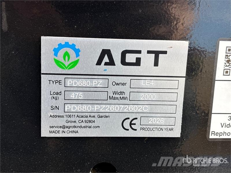 AGT PD680-PZ Skid Steer Post Driver (Unused) Fencing equipment