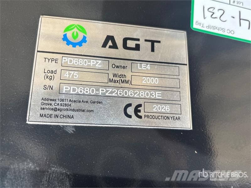 AGT PD680-PZ Skid Steer Post Driver (Unused) Zäune und Zubehör
