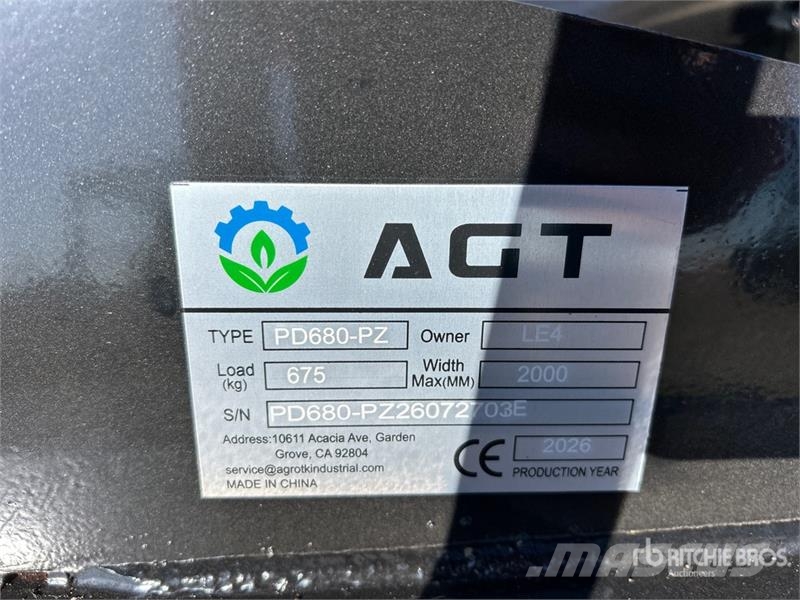 AGT PD680-PZ Skid Steer Post Driver (Unused) Tvorų montavimo įranga