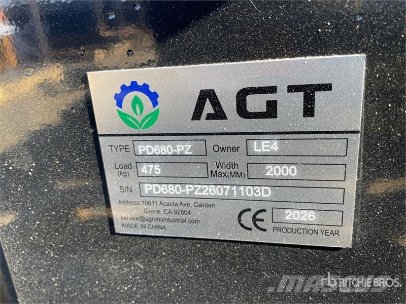 AGT PD680-PZ Skid Steer Post Driver (Unused) Fencing equipment