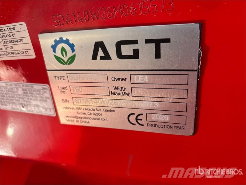 AGT SDA-140W Mini Wheel Loader (Unused) Pale gommate