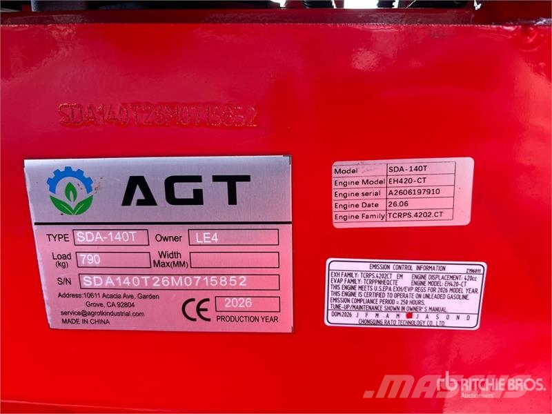 AGT SDA140T Mini Compact Track Loader (Unused) 스키드로더