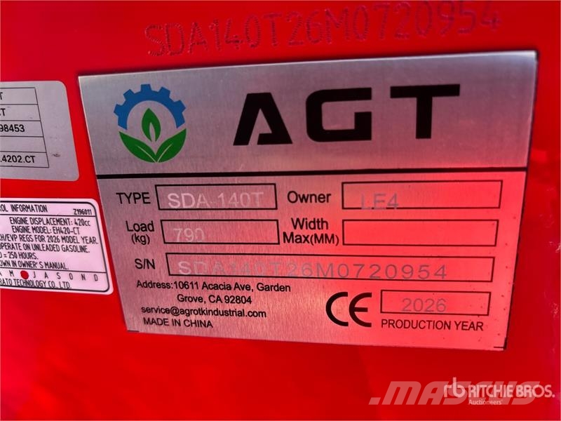 AGT SDA140T Mini Compact Track Loader (Unused) Lietoti riteņu kompaktiekrāvēji