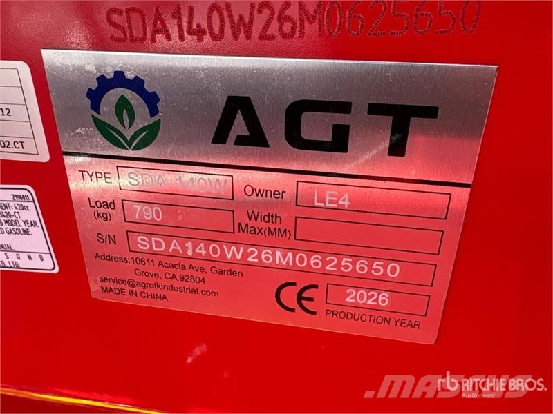 AGT SDA140W Wheel Loader (Unused) Pale gommate