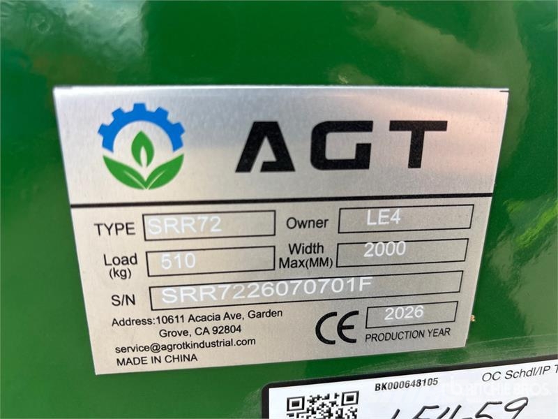 AGT SRR72 72 in Root Skid Steer Grapple (Unused) Greifer