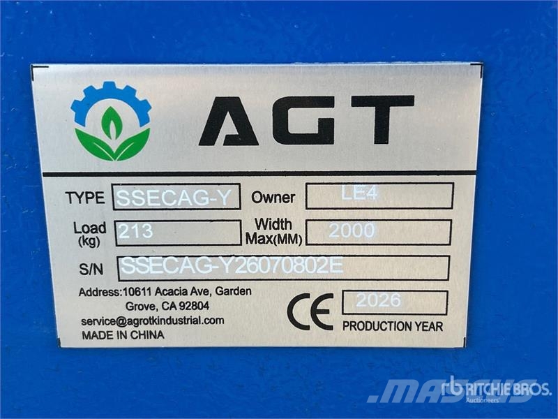 AGT SSECAG-Y 38 in Skid Steer Auger (Unused) Drills